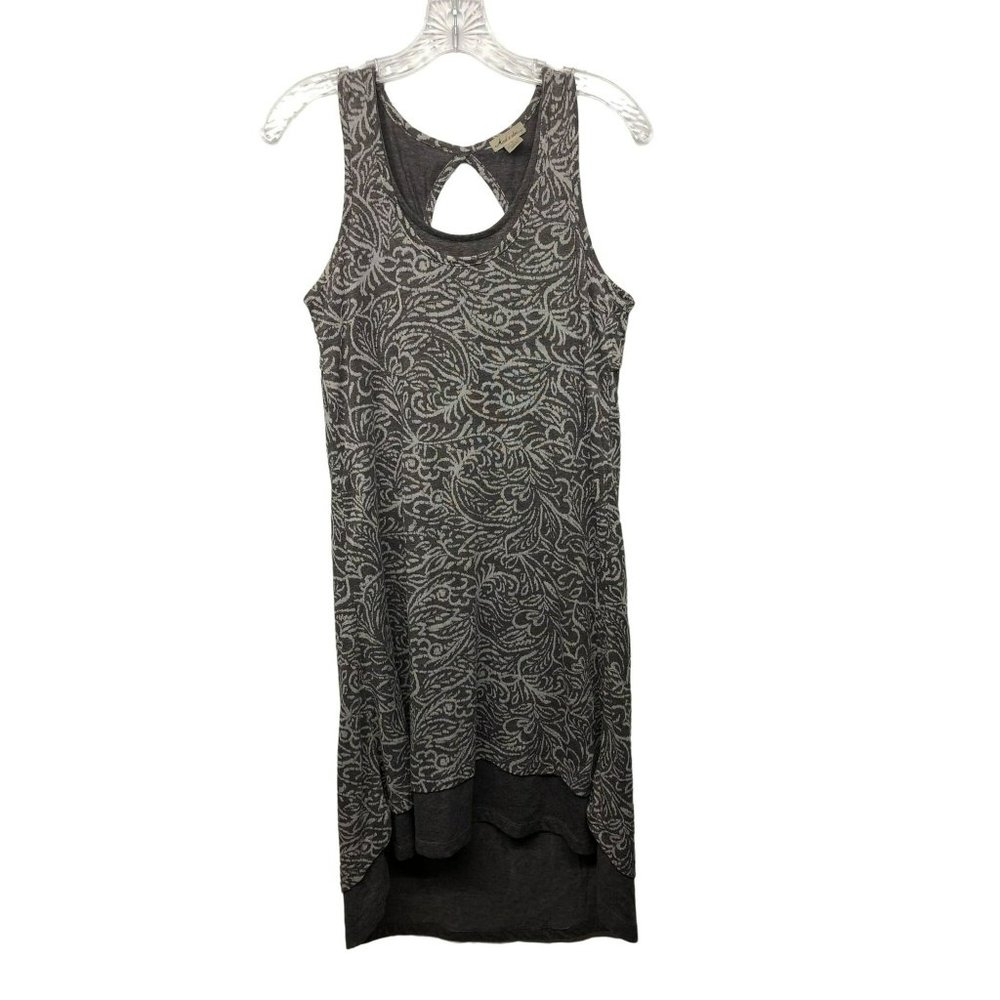 Mod O Doc Women's Small Paisley Jersey Keyhole Layered Sleeveless Dress